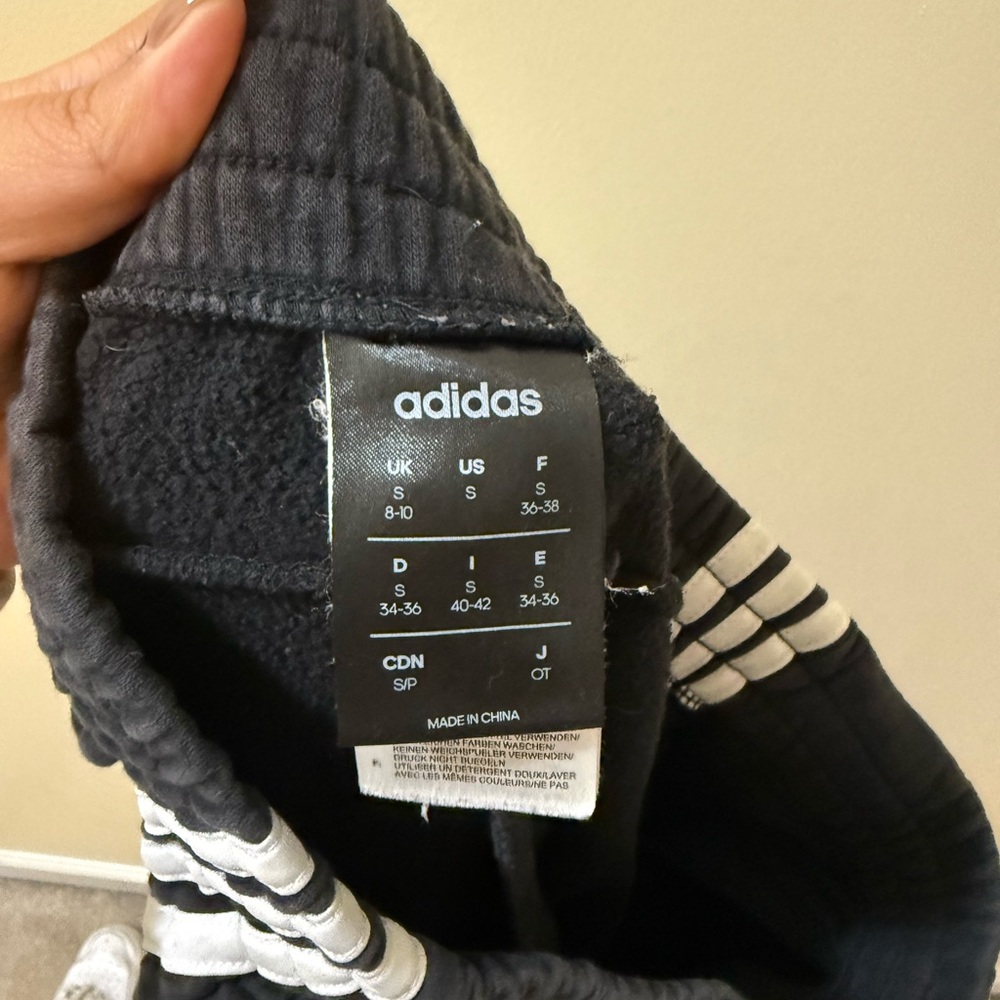 Adidas Women’s Black Joggers with White Stripes - Picture 4 of 5